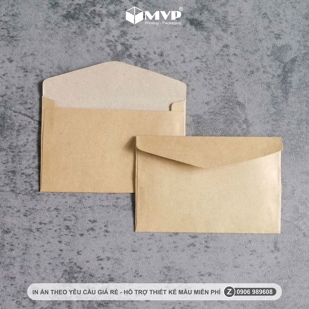 Bao thư giấy kraft dành cho thiệp cảm ơn và danh thiếp, bao thư kraft dày 160gsm (12x8)cm