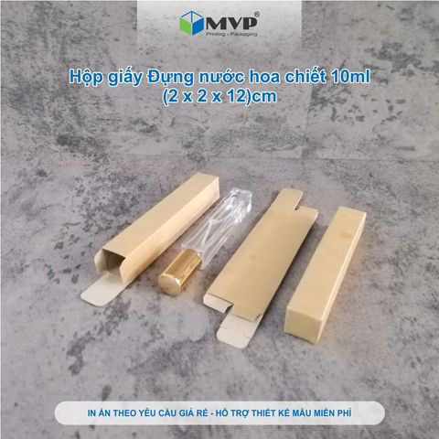  Hộp giấy đựng nước hoa chiết 10ml, hộp giấy Kraft (2x2x12)cm 