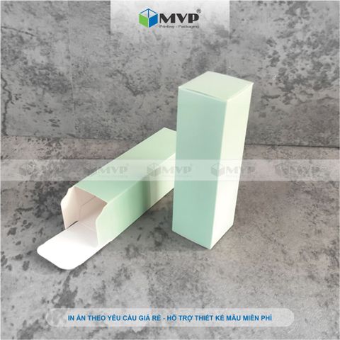  Hộp giấy màu xanh Pastel đựng son môi, tinh dầu, nước hoa - hộp giấy ivory 350 cán mờ (3,5 x 12 x 3,5)cm 
