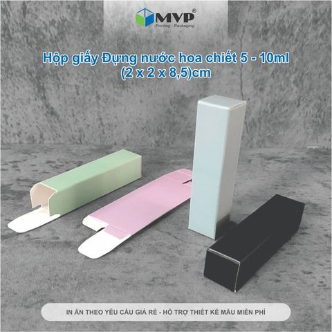  Hộp giấy đựng nước hoa chiết 5ml - 10ml, hộp giấy màu Pastel (2x2x8,5)cm đựng son môi, chai tinh dầu 