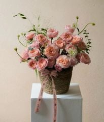 Giỏ cói hồng polla