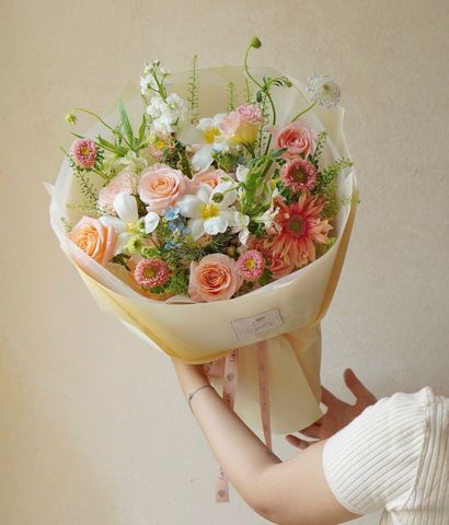 Bé tròn xoe hồng shimmer mix tulip