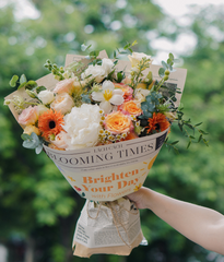 Bó blooming times peony trắng mix