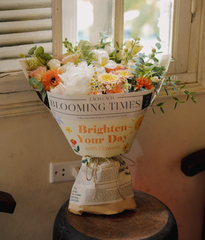 Bó blooming times peony trắng mix