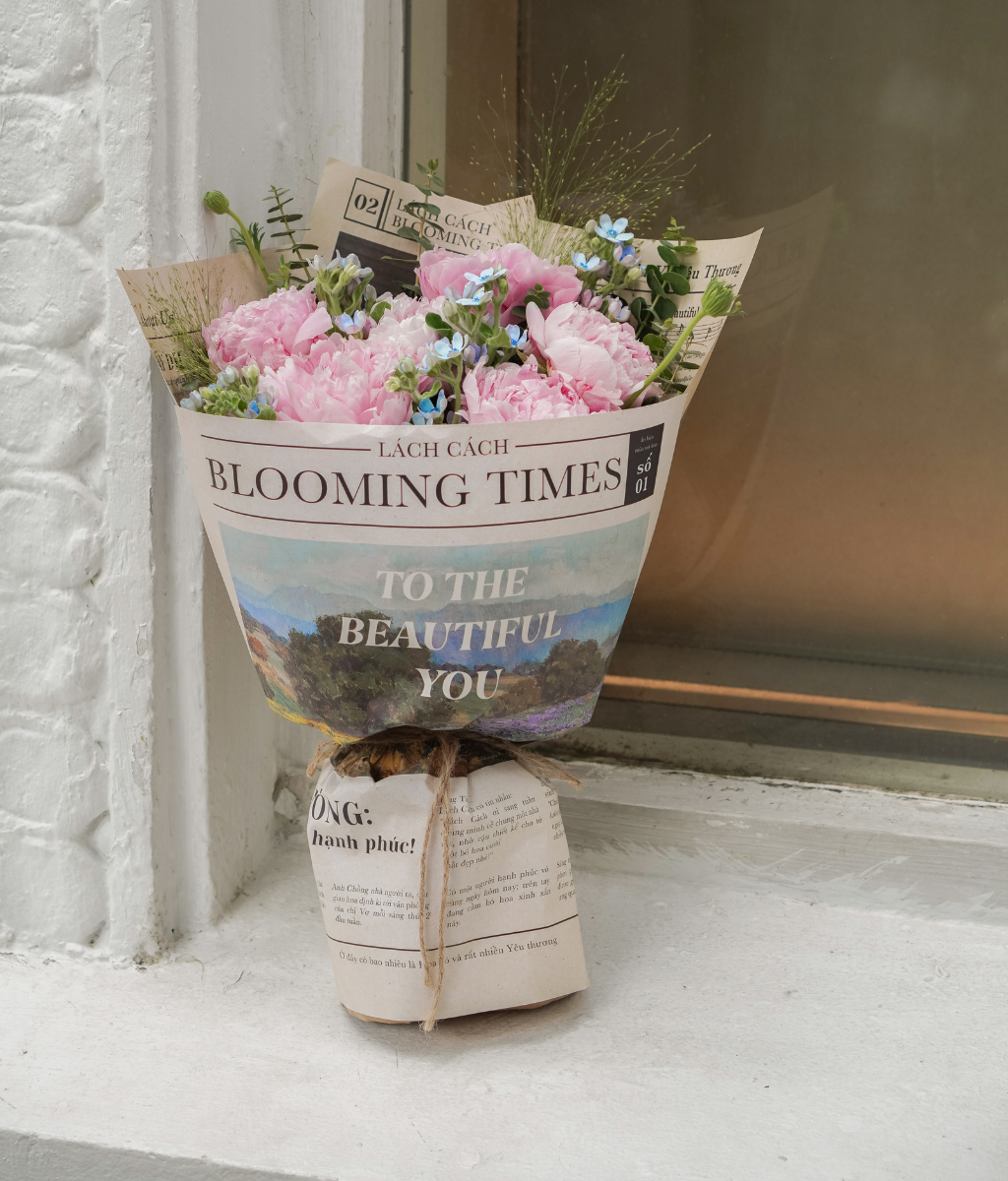 Bó hoa blooming times mix 6 bông peony sarah