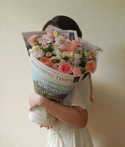 Bó Blooming times hồng hermosa mix tulip