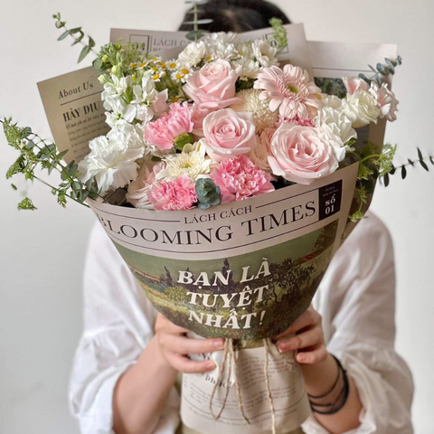 Bó Blooming times kem dâu