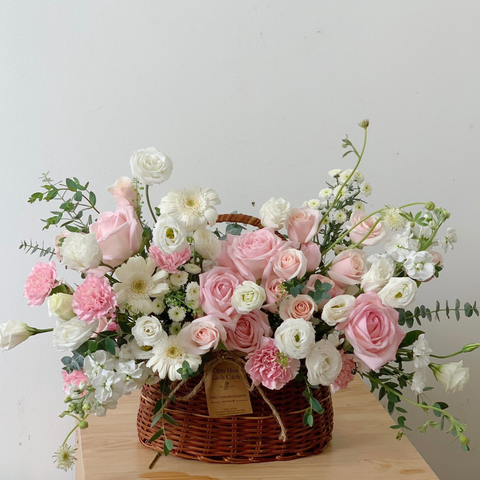 Giỏ Hàn Quốc kem dâu