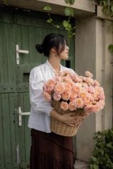 Giỏ cói hồng polla