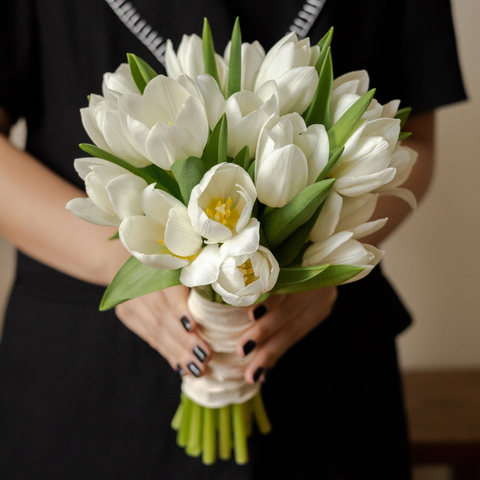 Hoa cưới tulip trắng