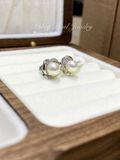  Bông tai AB2005 Ngọc Trai Tròn VIP 6-7mm - Thiết Kế Hoa Hồng 3D Tinh Xảo – Tinh Tế, Sang Trọng Với Chốt Vặn Chắc Chắn 