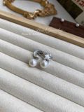  Bông Tai AB2029 Ngọc Trai 7-8mm Thiết Kế Trăng & Sao - Chế Tác bạc Ý S925 Phỉ Bạch Kim Cao Cấp 