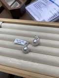  Bông Tai AB2042 Ngọc Trai VIP 10-11mm Trắng Ánh Hồng: Thiết Kế Chiếc Lá 3D Tinh Xảo - Chế Tác Bạc Ý S925 Phủ Bạch Kim Cao Cấp 