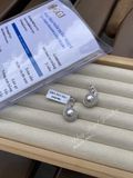  Bông Tai AB2042 Ngọc Trai VIP 10-11mm Trắng Ánh Hồng: Thiết Kế Chiếc Lá 3D Tinh Xảo - Chế Tác Bạc Ý S925 Phủ Bạch Kim Cao Cấp 