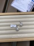  Bông Tai AB2042 Ngọc Trai VIP 10-11mm Trắng Ánh Hồng: Thiết Kế Chiếc Lá 3D Tinh Xảo - Chế Tác Bạc Ý S925 Phủ Bạch Kim Cao Cấp 