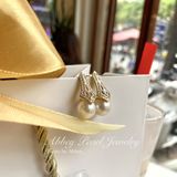  Bông tai AB2036 Ngọc Trai VIP 10-11mm - Sự Kết Hợp Hoàn Hảo Của Vàng 10k Và Đá Moissanite Lấp Lánh 