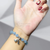  Vòng đá aquamarine mix bạc 925 