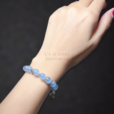  Vòng đá aquamarine mix bạc 925 