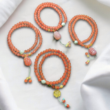  Chuỗi nam hồng mix charm hoa/ tỳ hưu 