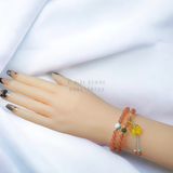  Chuỗi nam hồng mix charm hoa/ tỳ hưu 