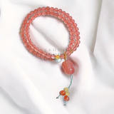  Chuỗi nam hồng mix charm hoa/ tỳ hưu 