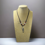  Dây đeo cổ mặt Dzi Bead 2 mắt 