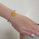  Lắc tay bạc đá thạch anh tóc vàng mix hồ ly 