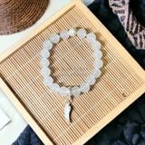  Vòng đá mã não trắng mix bạc 925 