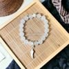 Vòng đá mã não trắng mix bạc 925
