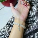  Vòng đá mã não trắng mix bạc 925 