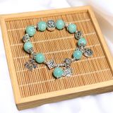  Vòng đá Amazonite/ đá Thiên Hà mix bạc 925 
