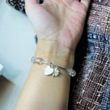  Vòng đá thạch anh ưu linh trắng mix bạc 925 