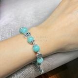  Vòng đá Amazonite/ đá Thiên Hà mix bạc 925 