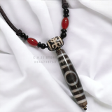  Dây đeo cổ mặt Dzi Bead 1 Mắt Núi và Dzi Quý Nhân 