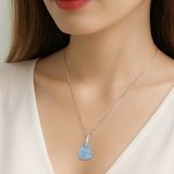  Mặt dây chuyền hồ ly aquamarine 