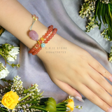  Chuỗi nam hồng mix charm hoa/ tỳ hưu 