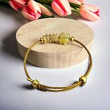  Dây đeo tay cỏ 4 lá và ngũ điếu thạch anh tóc vàng 