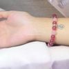  Vòng đá thạch anh hồng và thạch anh dâu tây hồng mix bạc 925 