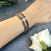 Vòng đá thạch anh tóc đen mix bạc 925