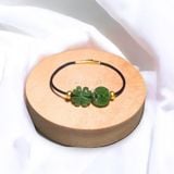  Dây đeo tay cỏ 4 lá và đồng xu kim tiền ngọc bích 