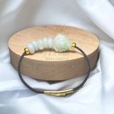  Dây đeo tay ngũ điếu và hồ ly cẩm thạch trắng xanh 