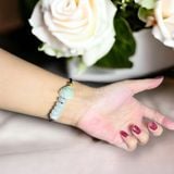  Dây đeo tay ngũ điếu và hồ ly cẩm thạch trắng xanh 