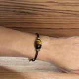  Dây đeo tay lu thống mắt hổ nâu vàng 