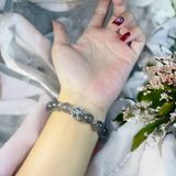  Vòng đá thạch anh tóc đen mix bạc 925 