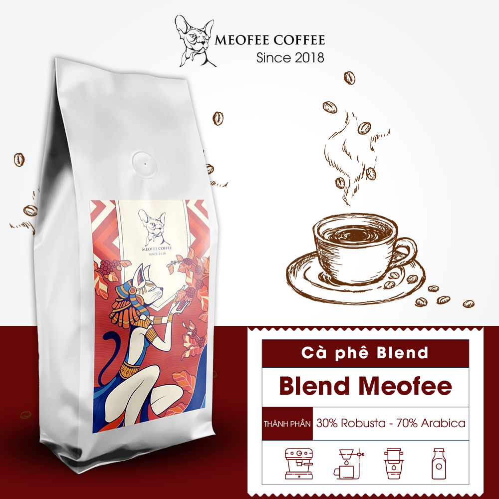  Cà phê Blend Meofee: 30% Robusta - 70% Arabica 
