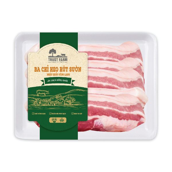  BA CHỈ HEO RÚT SƯỜN NHẬP KHẨU ĐÔNG LẠNH TRUST FARM (KHAY 500G) - ĐỨC 