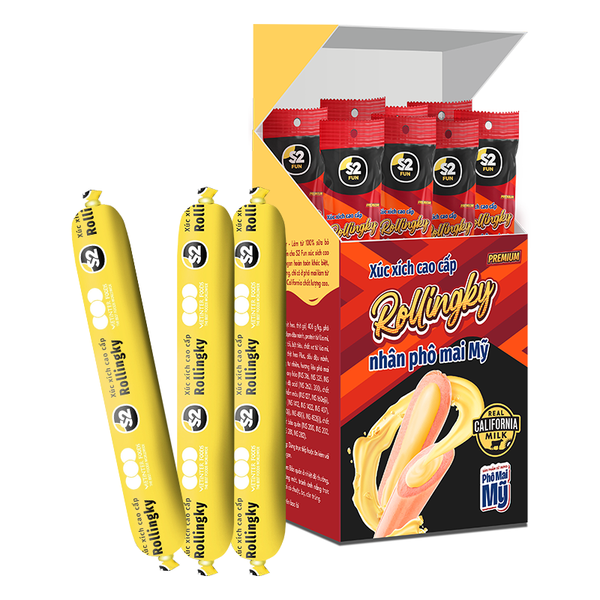  S2 FUN XÚC XÍCH CAO CẤP ROLLINGKY NHÂN PHÔ MAI MỸ - HỘP LỚN 