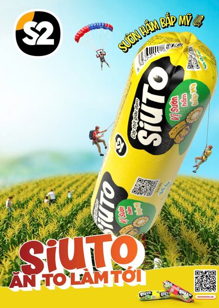  CÂY THỊT GIÀU ĐẠM S2 SIUTO VỊ SƯỜN HẦM BẮP MỸ 85GR 