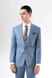  Áo vest caro, (Xanh) 4AVBC015XAH0142 -Quần vest caro, (Xanh) 4QAVC015XAH0132 