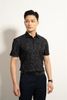 Áo sơ mi cộc tay hoạ tiết, (Đen, 39)